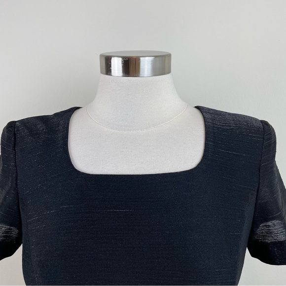 Vintage Donna Ricco New York Black Metallic Blouse Top Women Size 2 Petite - Picture 3 of 6